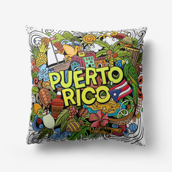 Puerto Rico Premium Hypoallergenic Throw Pillow | Soft Island Home Décor Cushion