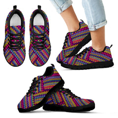KNITTED COLORFUL ORNAMENTAL STRIPED DESIGN SHOES BY FIREFITS