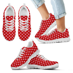 RED & WHITE PAW DESIGN SHOES BY FIREFITS