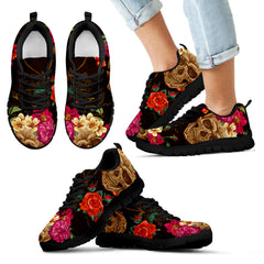 SKULL AND FLOWER DESIGN SHOES BY FIREFITS