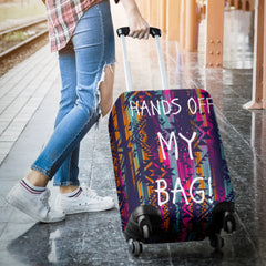 Hands Off Luggage Cover Aztec Pattern