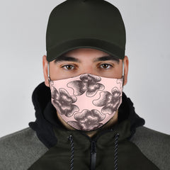 Brown Floral Mask
