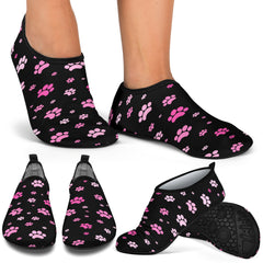 Pink Paw Print Beach Shoes