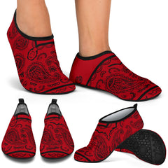 Red and Black Bandana Boat Shoes