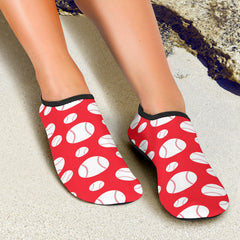 Red Baseball Ball Aqua Shoes