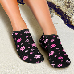 Pink Paw Print Beach Shoes