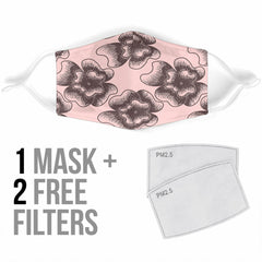 Brown Floral Mask