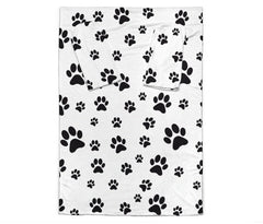 Paw Prints Adult Sleeve Blanket- White