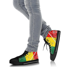No Box Rasta Bandana High Top Sneakers