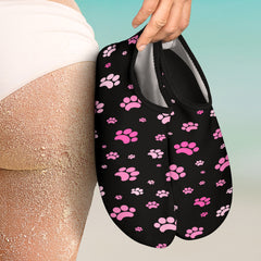 Pink Paw Print Beach Shoes