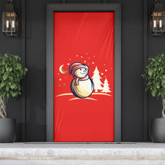 Frosty Snowman #1 Red - Christmas Door Sock