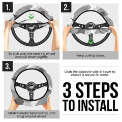 Grey Camouflage Steering Wheel Cover