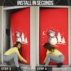 Frosty Snowman #1 Red - Christmas Door Sock