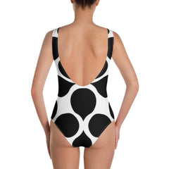 Black Leaf Design Swimsuit