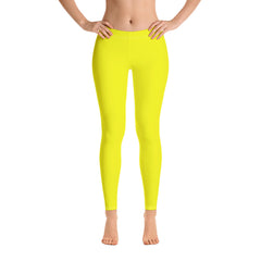 Yellow Plain Leggings