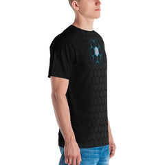 Gray & Blue Honeycomb All Over Men's T-shirt