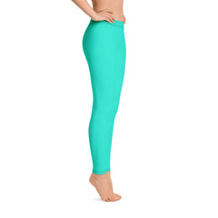 Turquoise Plain Leggings