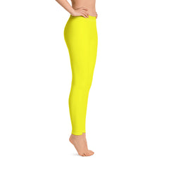 Yellow Plain Leggings