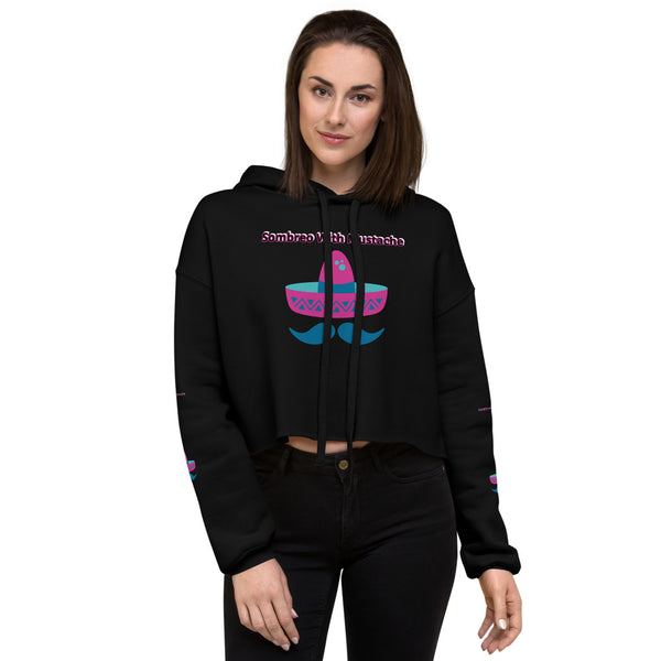 Sombreo With Mustache Crop Hoodie